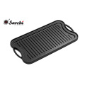 Rectangle cast iron griddle frying pan double handles